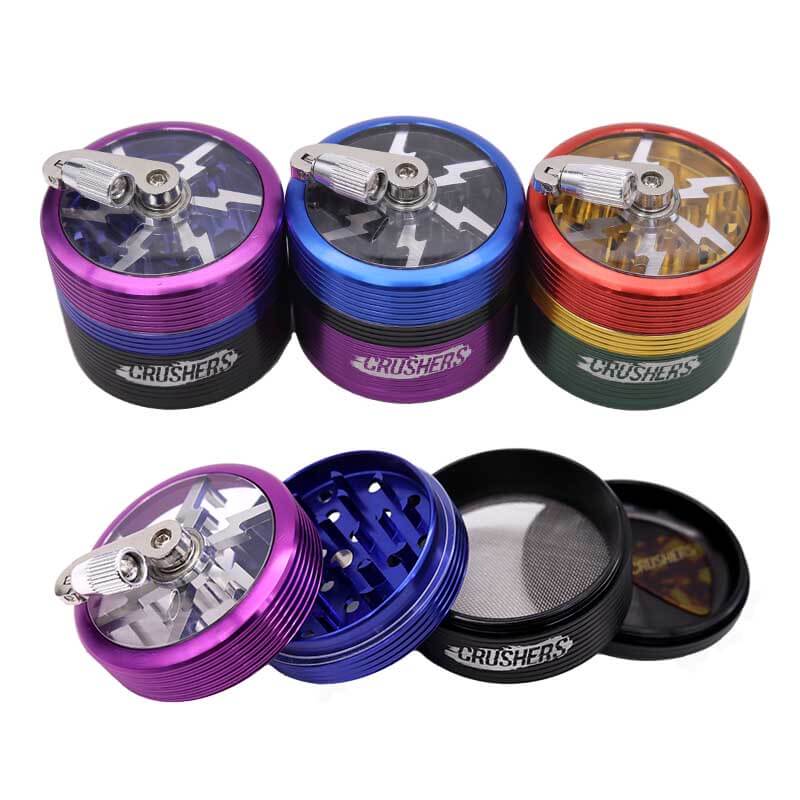 Crushers Ringer Clear Top Crank 4 Part Grinder (GR177) | 63mm | Assorted Colors product image